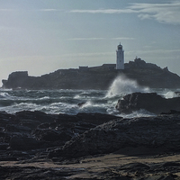 Buy canvas prints of Godrevy Waves by Roger Butler