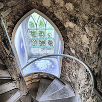 Buy canvas prints of Lewes Castle Window by Larry  Davis