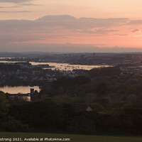 Buy canvas prints of Sunset over Plymouth, River Tamar and Radford Lake by Simon Armstrong