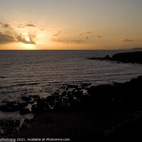 Buy canvas prints of Thurlestone sunset, Devon by Simon Armstrong