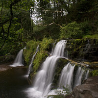 Buy canvas prints of Sgwd y Pannwr  waterfall, Wales by Simon Armstrong