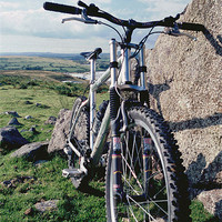 Buy canvas prints of Mountain biking on Dartmoor, Devon by Simon Armstrong