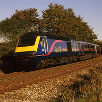 Buy canvas prints of HST 43033 Great Western train, Devon by Simon Armstrong