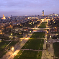 Buy canvas prints of Paris Twilight view from the Eiffel Tower by Simon Armstrong