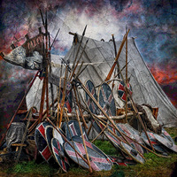 Buy canvas prints of  The viking camp by Alan Mattison