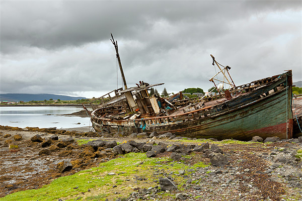 Old Boat at Salen Picture Board by George Cox