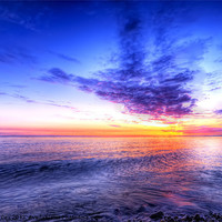 Buy canvas prints of Sunset at Dinas Dinlle by George Cox