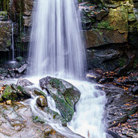 Buy canvas prints of Lumsdale Waterfall by George Cox
