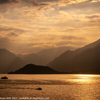 Buy canvas prints of Lake Como Sunset by Philip Baines