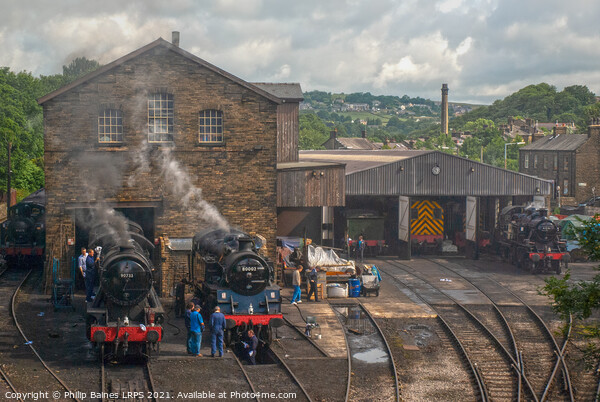 Keighley & Worth Valley Railway Yard Picture Board by Philip Baines