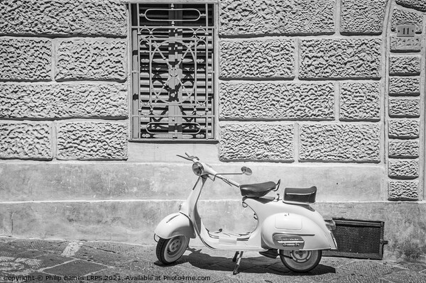 Siena Vespa Scooter Picture Board by Philip Baines