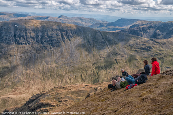 Resting on Helvellyn Picture Board by Philip Baines