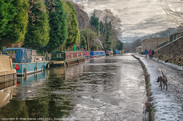 A Frozen Rochdale Canal at Hebden Bridge Picture Board by Philip Baines