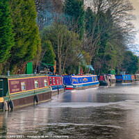 Buy canvas prints of Frozen Rochdale Canal at Hebden Bridge by Philip Baines