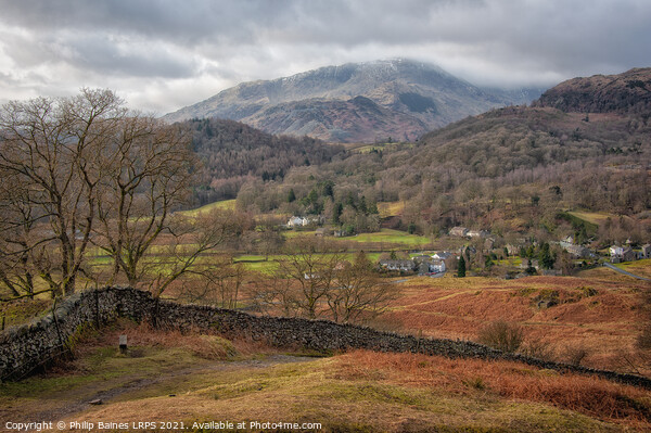 Elterwater in The Langdales Picture Board by Philip Baines
