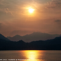 Buy canvas prints of Lake Como Sunset by Philip Baines