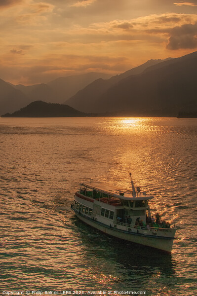 Bellagio Sunset, Lake Como Picture Board by Philip Baines