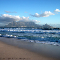 Buy canvas prints of Table Mountain, Cape Town, Bloubergstrand by Andrew Vernon