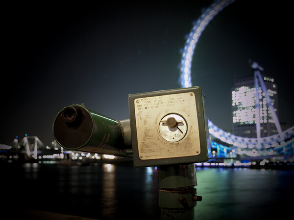 London Eye at Night - Cityscapes Photography Picture Board by Henry Clayton