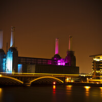 Buy canvas prints of Battersea Power Station at Night - London Cityscapes  by Henry Clayton