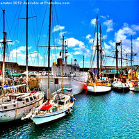 Buy canvas prints of Boats in Penzance Harbour by Linda Gamston