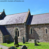 Buy canvas prints of St Madoc's Church, Llanmadoc by Paula J James