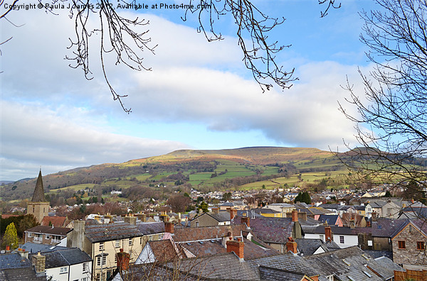 Crickhowell Rooftops Picture Board by Paula J James