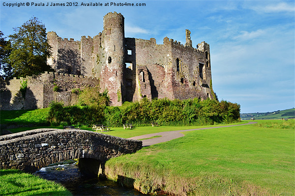 Laugharne Castle Picture Board by Paula J James