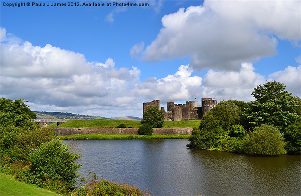 Caerphilly Castle with moat Picture Board by Paula J James