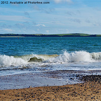 Buy canvas prints of Caldey Isand viewed from South Beach by Paula J James