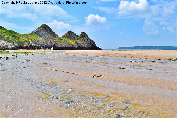 Three Cliffs Bay Picture Board by Paula J James