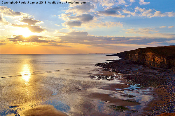 Southerndown Sunset Picture Board by Paula J James