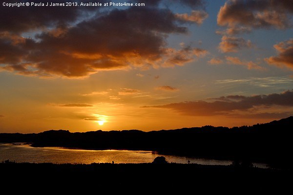 Sunset over Ogmore Estuary Picture Board by Paula J James