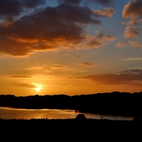 Buy canvas prints of Sunset over Ogmore Estuary by Paula J James