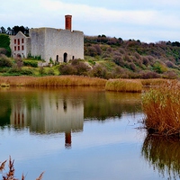 Buy canvas prints of Aberthaw Lime Works by Paula J James