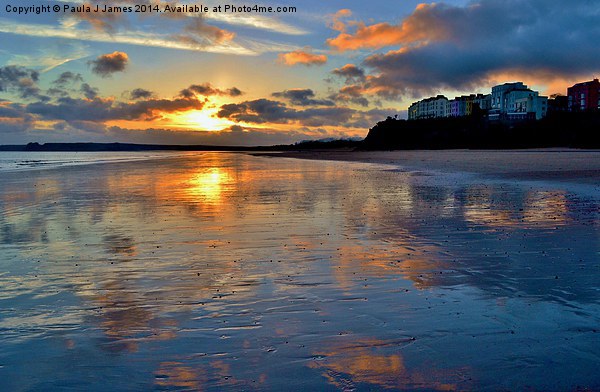 Sunset in Tenby Picture Board by Paula J James