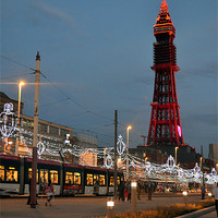 Buy canvas prints of Blackpool Tower and Illuminations 2012 by JEAN FITZHUGH