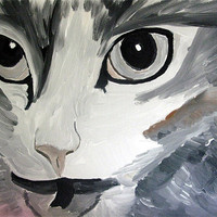 Buy canvas prints of cats angry eyes painting by JEAN FITZHUGH