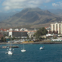 Buy canvas prints of A View of Tenerife from a boat by JEAN FITZHUGH
