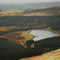 Buy canvas prints of The Reservoir and The Moorlands in Saddleworth by JEAN FITZHUGH