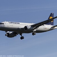 Buy canvas prints of Lufthansa Airbus A320-214              by David Pyatt