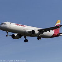 Buy canvas prints of Iberia Airlines Airbus A321                     by David Pyatt