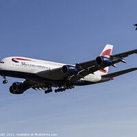 Buy canvas prints of Airbus A380 And Magpie by David Pyatt