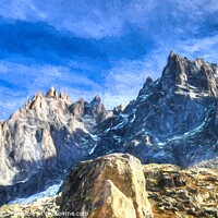 Buy canvas prints of Chamonix Alps Art Panorama  by David Pyatt