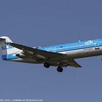 Buy canvas prints of  KLM Cityhopper Fokker 70            by David Pyatt