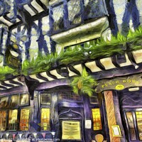 Buy canvas prints of Van Gogh Pub by David Pyatt