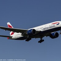 Buy canvas prints of British Airways Boeing 777-236        by David Pyatt