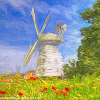 Buy canvas prints of Windmill Panorama Art by David Pyatt
