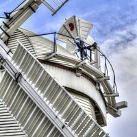 Buy canvas prints of Upminster Windmill Detail by David Pyatt