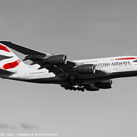 Buy canvas prints of British Airways Airbus A380               by David Pyatt